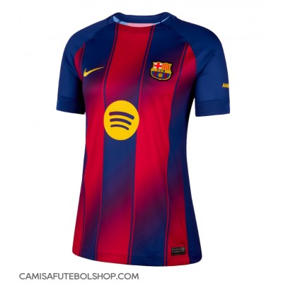 Camisa de time de futebol Barcelona Dani Olmo #20 Replicas 1º Equipamento Feminina 2025-26 Manga Curta Camisa de time de futebol Barcelona Dani Olmo #20 Replicas 1º Equipamento Feminina 2025-26 Manga Curta